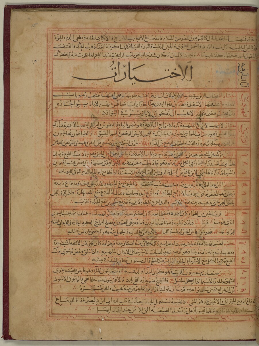 Taqwīm al-ṣiḥḥah تقويم الصحّة Ibn Buṭlān ابن بطلان [&lrm;15r] (40/106)